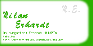 milan erhardt business card